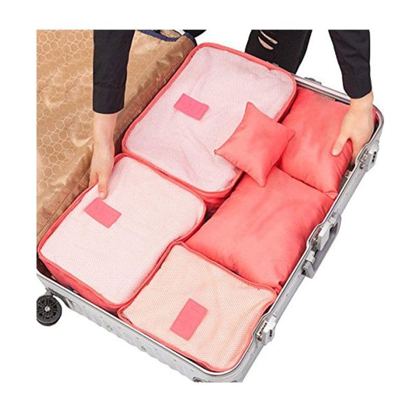 Travel Combo Deal – 6 Pcs Clothes Storage Bag | Inflatable Air Pillow | Portable Toothbrush Case