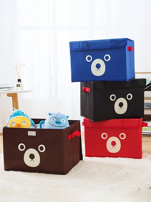 1 Pc Panda Design Folding Storage Bins Quilt Basket Kid Toys Organizer Storage Boxes Cabinet Wardrobe Storage Bags (random Color/design)