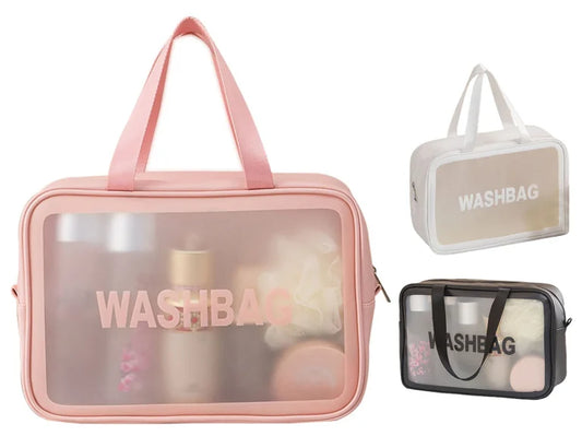 Waterproof Washbag Cosmetic Transparent Travel Cosmetic Zipper Storage Bag For Women (random Color)